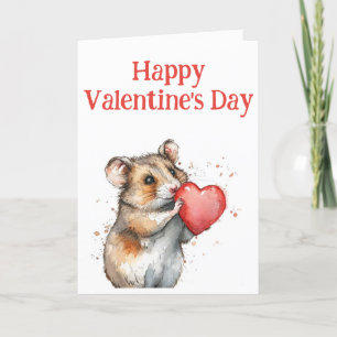 Tarjeta Adorable hámster día de San Valentín