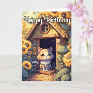 Tarjeta Adorable Ilustracion de gato gatito