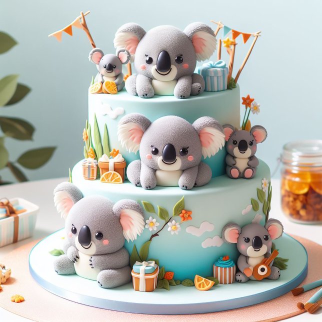 TARJETA ADORABLE KOALA TEMÁTICO NIÑOS CUMPLEAÑOS (Subido por el creador)