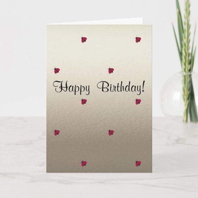 Tarjeta Adorable, Ladybugs, Luminoso-Personalizado (Anverso)