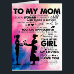 Tarjeta Adorable Letter To Mom | Lovely Gift To My Mom<br><div class="desc">It's a personalized perfect gift for your mom, your mama, your mommy, your mother, your parents, your grandma. It's ideal gifts for all seasons. These products are great for a picnic at the park, snuggling while watching TV, relaxing on the sofa, wall decoration for home or as a stylish bedspread....</div>