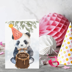 Tarjeta Adorable Panda Birday Card