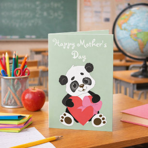 Tarjeta Adorable Panda Día de la Madre