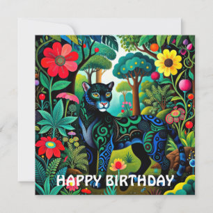 Tarjeta Adorable Pantera Negra Gran Felino