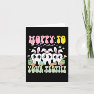 Tarjeta Adorable Para Limpiar Los Dientes Día De Pascua Hi