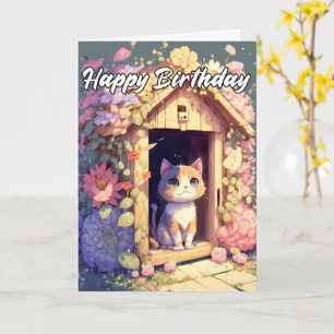Tarjeta Adorable Poniendo Ilustracion de gatito bebé