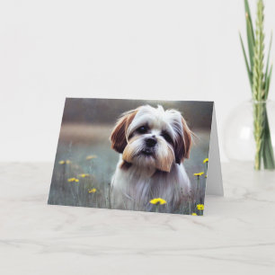 Tarjeta Adorable Shih Tzu Cumpleaños