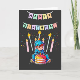 Tarjeta Adorable Toddler First Birthday Cute Boy