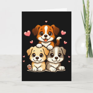 Tarjeta Adorables cachorros kawaii neko regalo divertido p