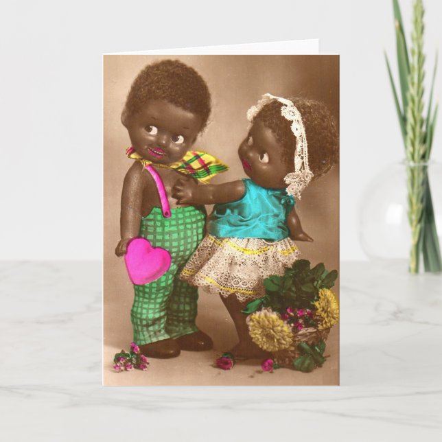 Tarjeta Adorables muñecas negras adorables del RPPC en el  (Anverso)