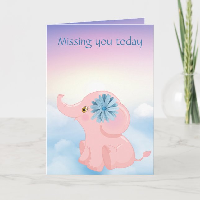 Tarjeta Adorables Personalizado Personalizado Baby Elephan (Anverso)