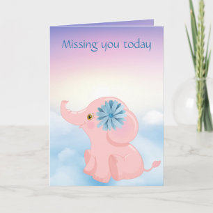 Tarjeta Adorables Personalizado Personalizado Baby Elephan