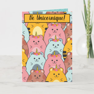 Tarjeta Adorables Unicornio Kitties "Sé Unicornique"