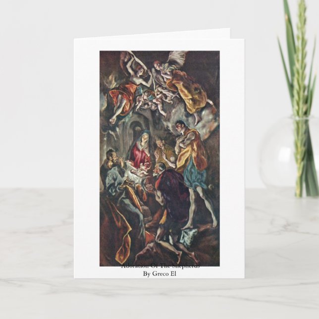 Tarjeta Adoración de los pastores por el EL de Greco (Anverso)