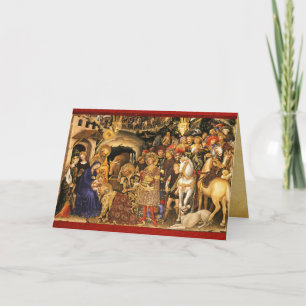 Tarjeta ADORACIÓN DE MAGOS Gentile Da Fabriano, Navidad
