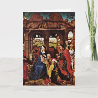 Tarjeta Adoración de unos de los reyes magos de Rogier van
