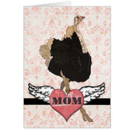 Tarjeta adornada del día de madre del damasco del