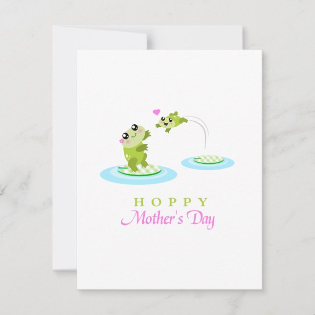 Tarjeta Adornición de rana cutánea Feliz Día de la Madre (Anverso)