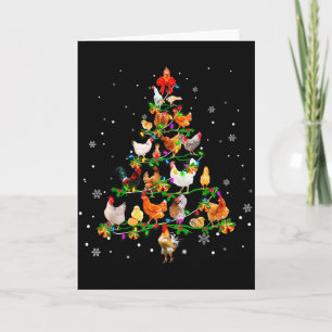 Tarjeta Adorno de árbol de Navidad de pollo Decor Xmas