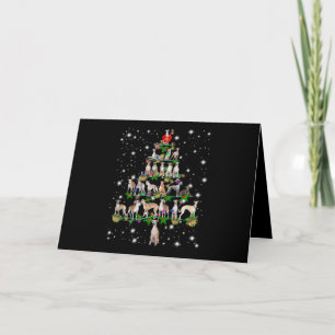 Tarjeta adorno de árbol de Navidad divertido whippet regal