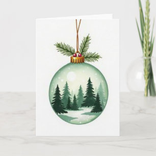 Tarjeta Adorno de Bosque de Navidad