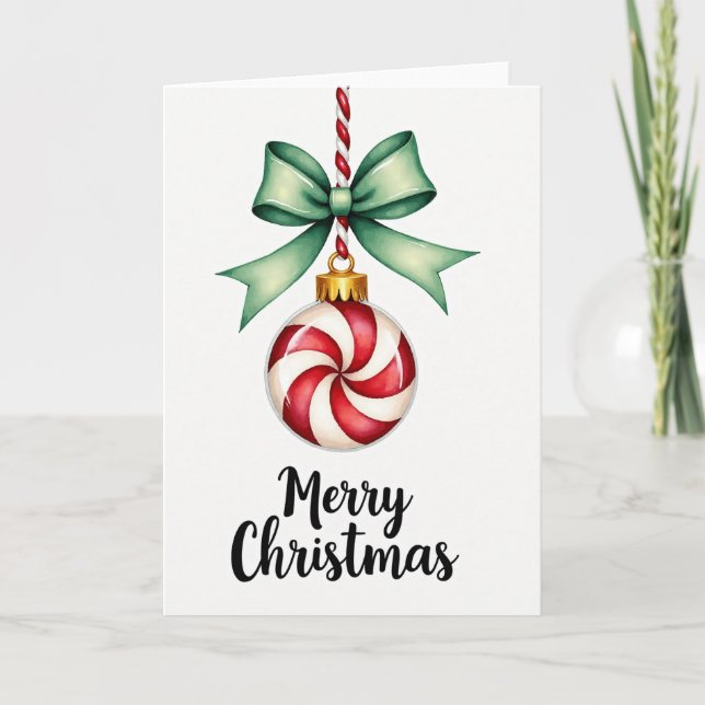 Tarjeta Adorno de Caramelo de Navidad (Anverso)