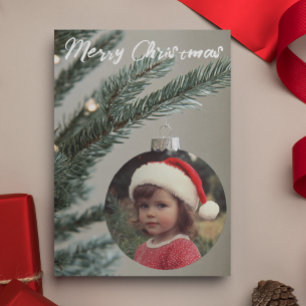 Tarjeta Adorno de foto de árbol de Navidad personalizado