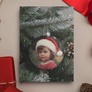 Tarjeta Adorno de Foto de Navidad Personalizado