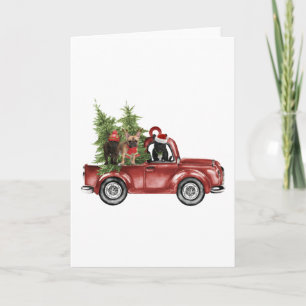 Tarjeta Adorno De Navidad De Frenchies En El Coche Perro N