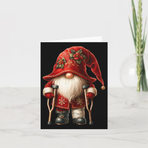 Tarjeta Adorno de Navidad divertido Gnome Muleta