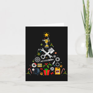 Tarjeta Adorno de Navidad Mecánico Árbol en Mecánico de Co