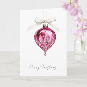 Tarjeta Adorno de Navidad Pretty Pink Glam