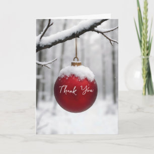Tarjeta Adorno de Navidad Rojo Gracias