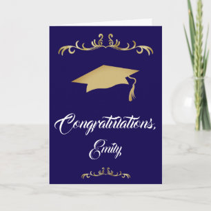 Tarjeta Adorno de Oro Elegante Felicitaciones Graduación