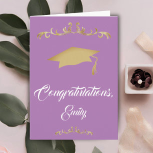 Tarjeta Adorno de Oro Elegante Felicitaciones Graduado