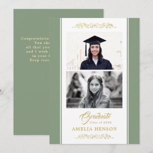 Tarjeta Adorno de oro elegante graduación 2 foto