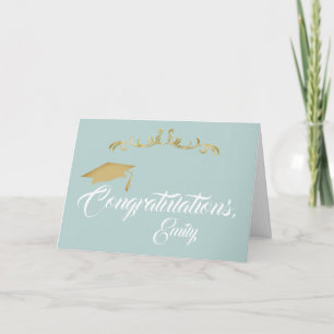 Tarjeta Adorno de Oro Felicitaciones Graduado Graduación