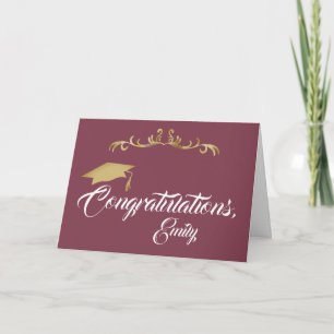 Tarjeta Adorno de Oro Felicitaciones Graduado Graduación