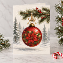 Adorno de Poinsettia Roja Personalizado