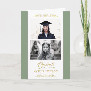 Tarjeta Adorno Dorado Elegante Graduación 2 Foto