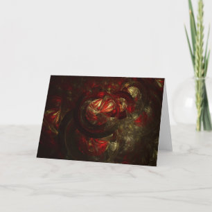 Tarjeta Adorno Fractal Rojo y Dorado