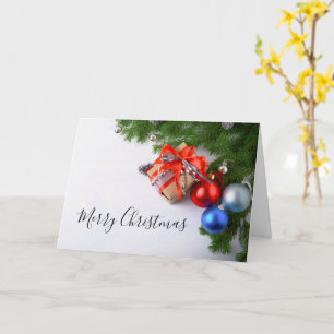 Tarjeta Adorno Navideño de Navidad Perenne Regalo