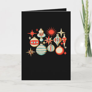 Tarjeta Adorno Navideño Moderno Retro Alegre y Brillante