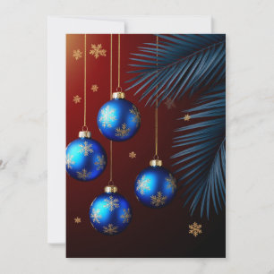 Tarjeta Adorno Resplandeciente de Invierno Azul 🎄❄️ Elega