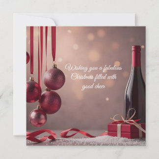 Tarjeta Adornos colgantes de Borgoña y saludo plano de vin