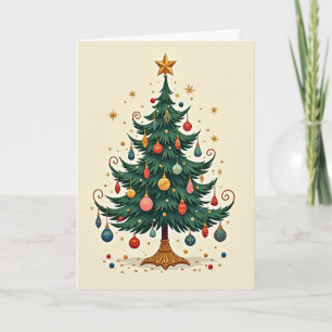 Tarjeta Adornos de árbol de Navidad alegre