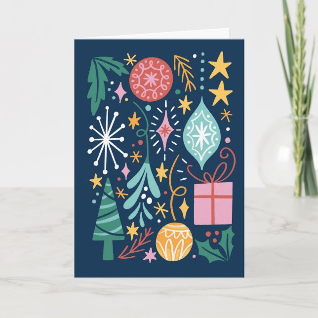 Tarjeta Adornos de Navidad (Anverso)