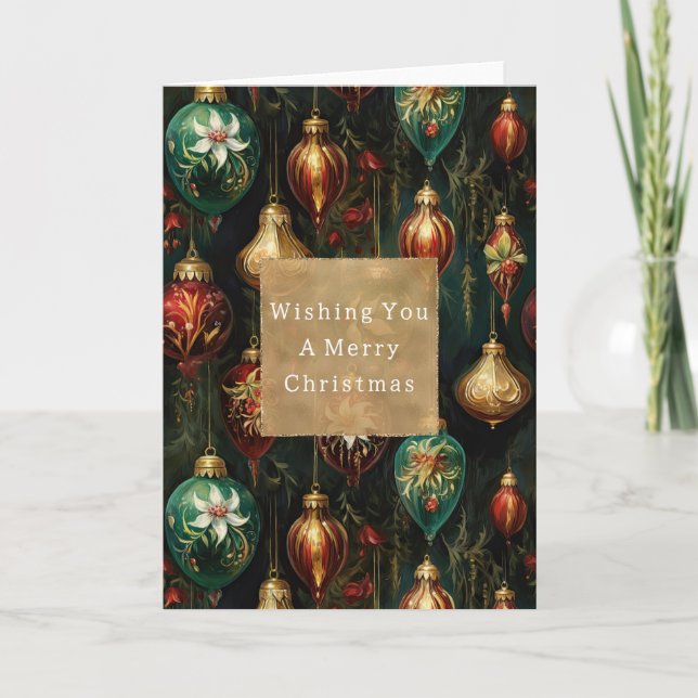 Tarjeta Adornos de Navidad (Anverso)