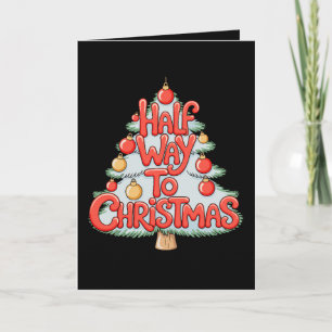 Tarjeta Adornos de Navidad a medio camino Funny Xmas
