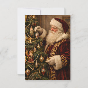 Tarjeta Adornos de Navidad colgantes de Papá Noel victoria